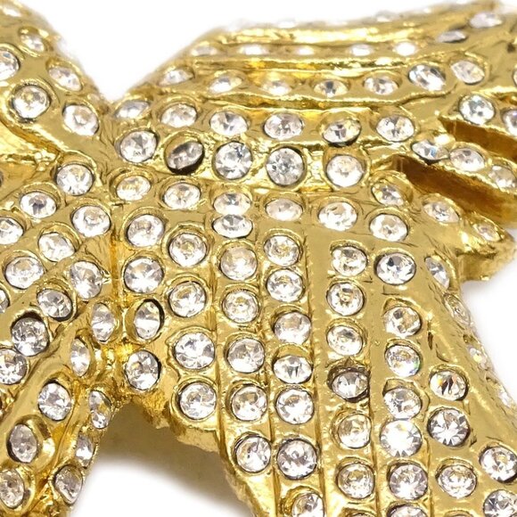 Chanel Eagle Rhinestone Brooch Pin Gold 01P 112150 - Picture 2 of 4